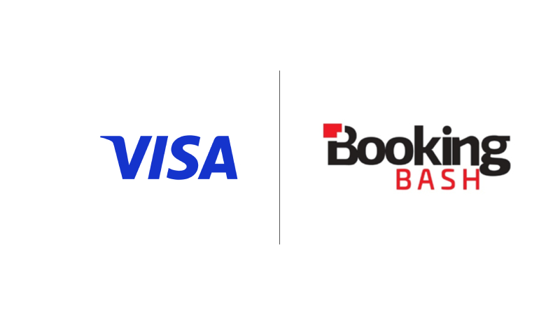 Visa and BookingBash logos