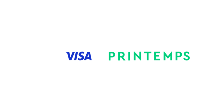 Visa and Printemps logos